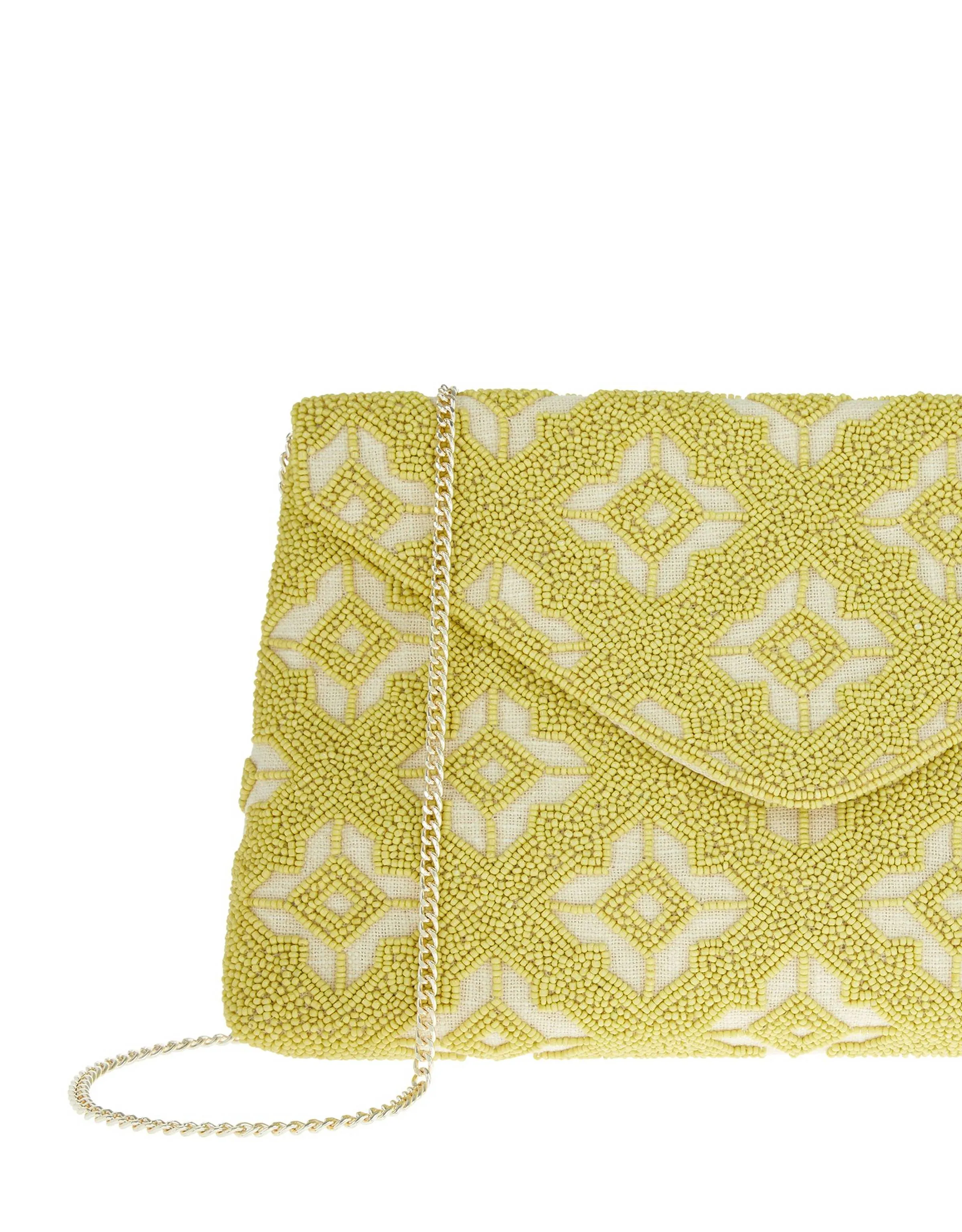 Accessorize London Beaded Oversized Envelope Clutch Bag