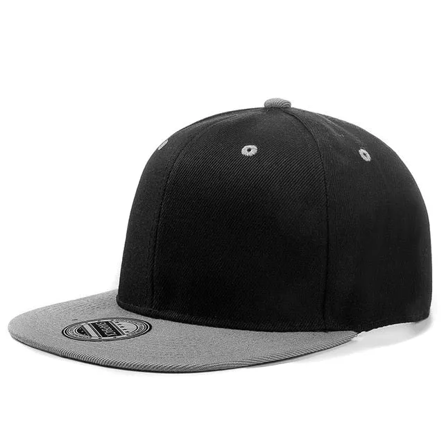 Acrylic Plain Snapback Hip Hop Baseball Flat Cap