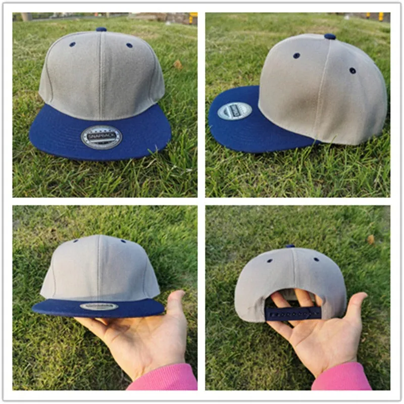 Acrylic Plain Snapback Hip Hop Baseball Flat Cap