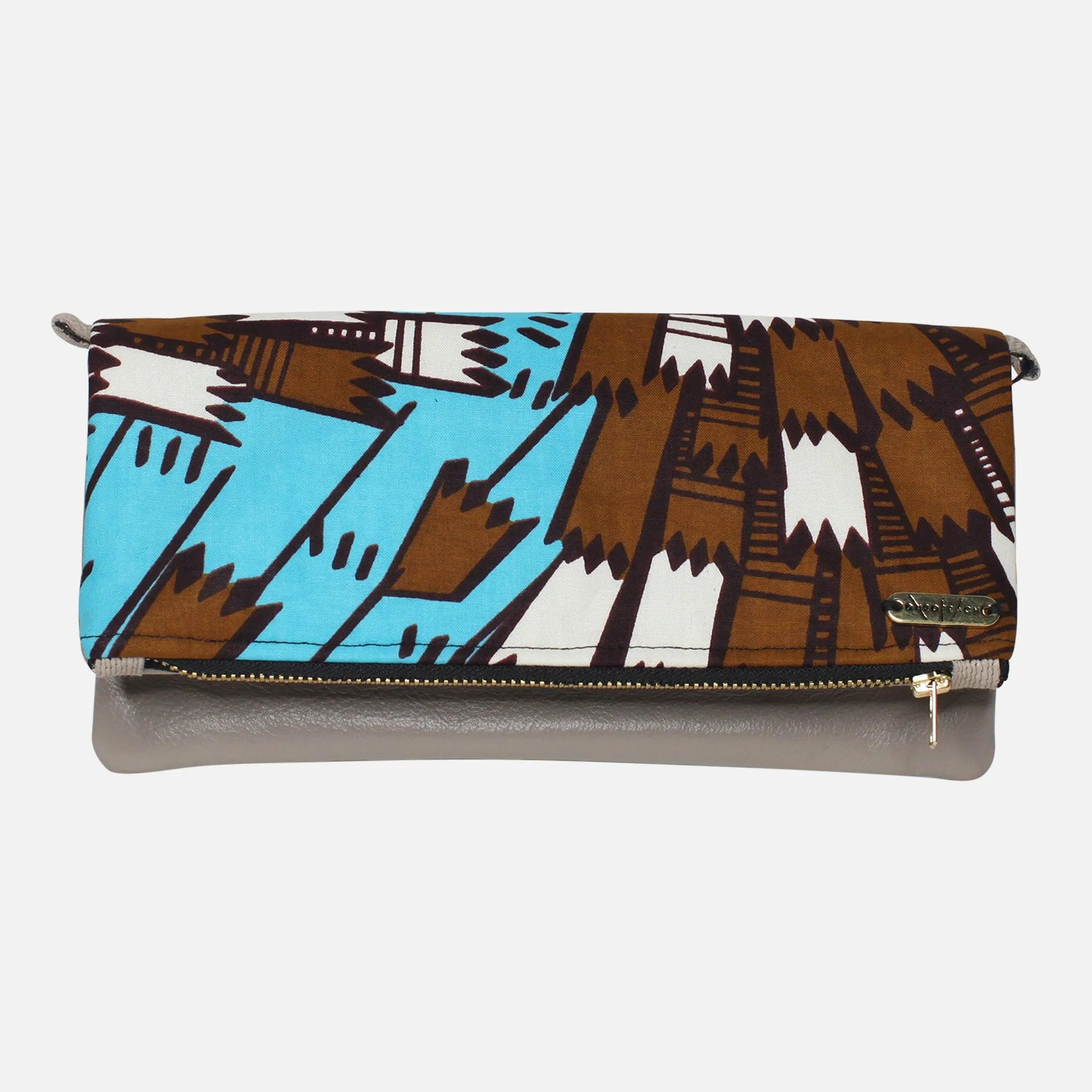 Ankara Clutch - Jagged Brown