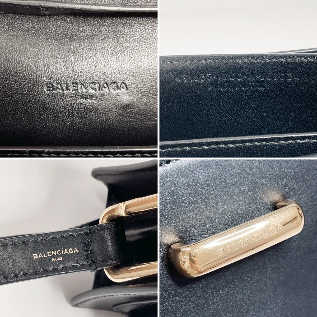 BALENCIAGA Shoulder Bag 491637 leather black 3WAY Women Used Authentic