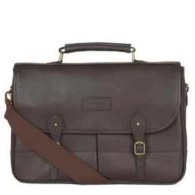 Barbour Leather Briefcase Chocolate