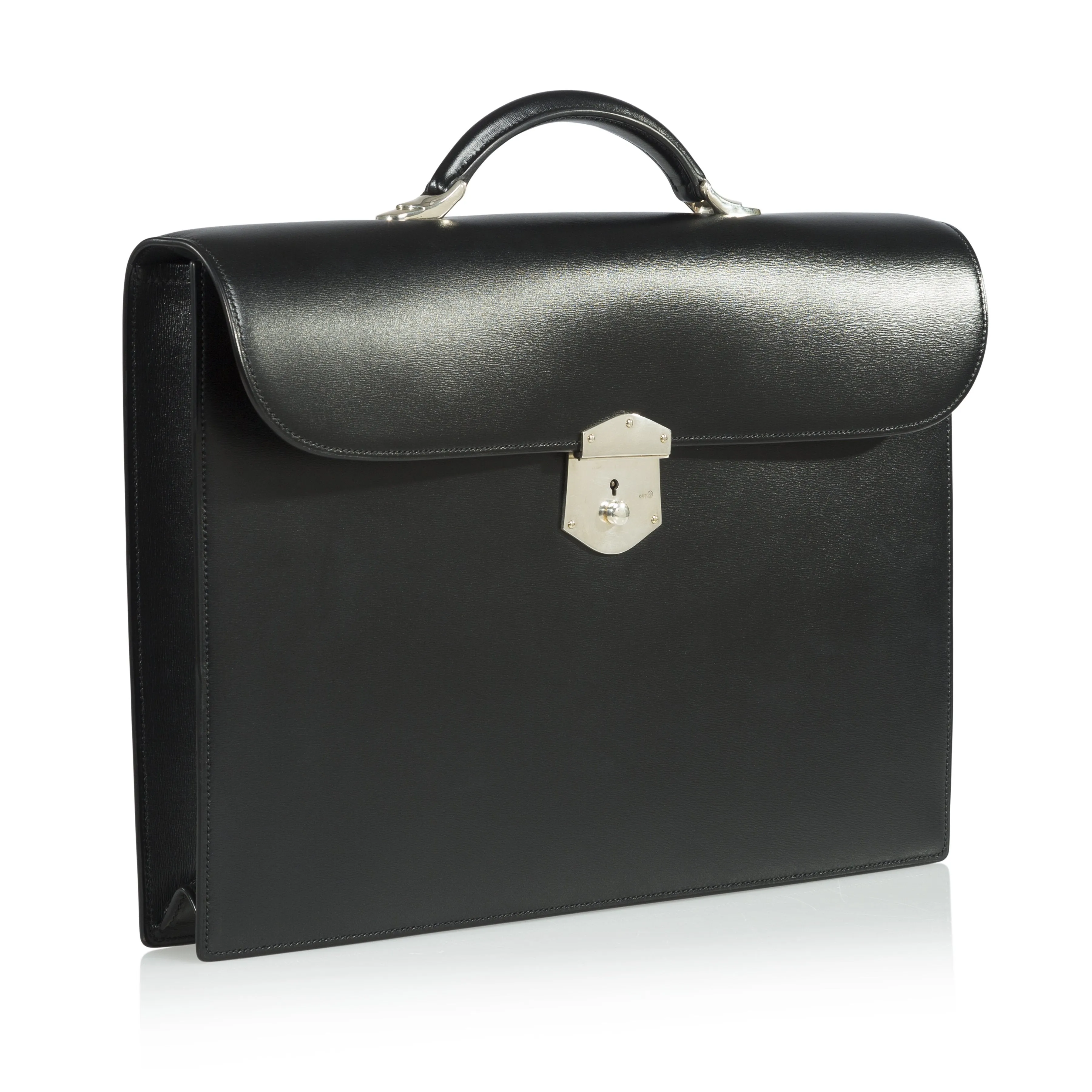 Bellis -s- Box Calf Briefcase with Silver Hardware