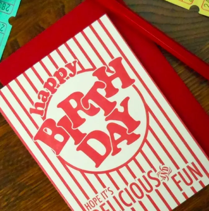 Birthday Popcorn Package Greeting Card