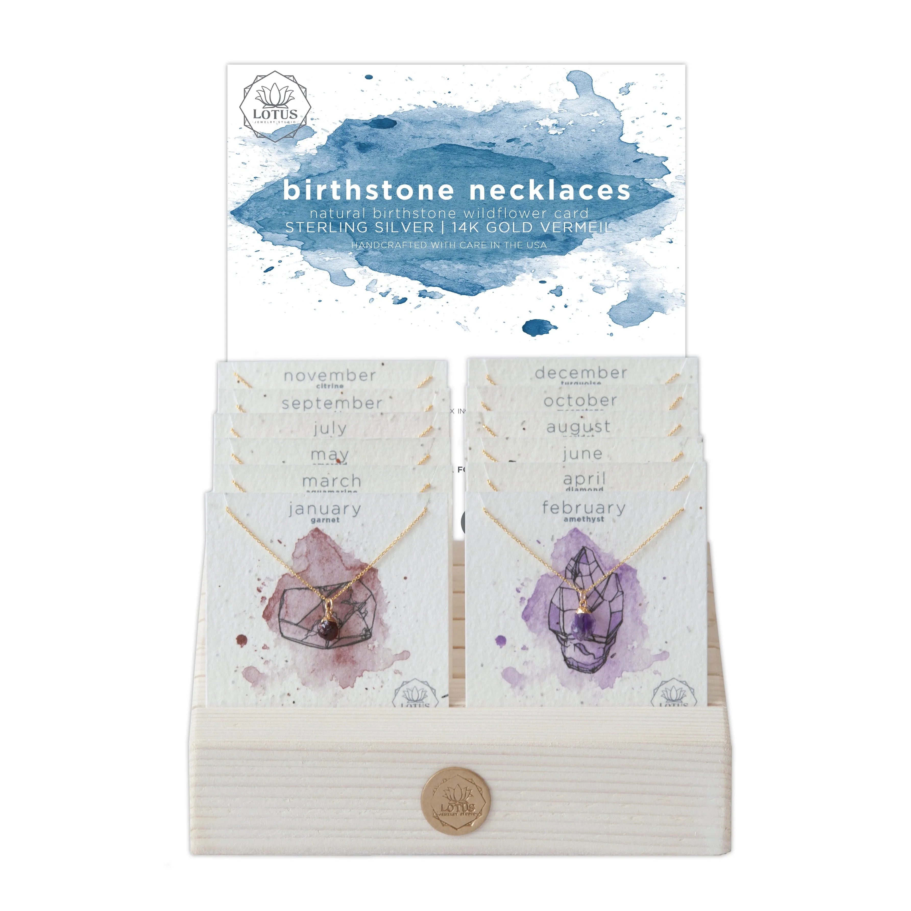 Birthstone Mineral Necklace Package