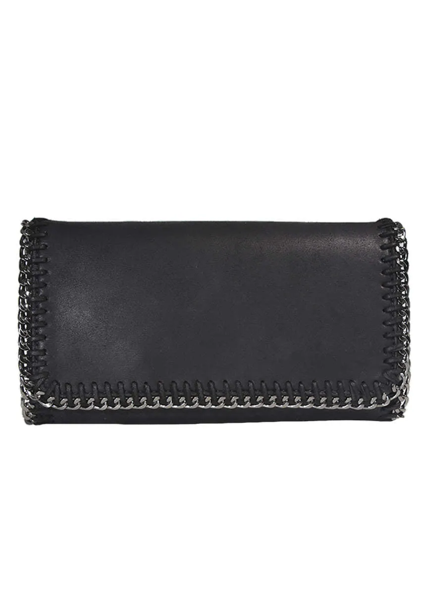 Black Chain Detail Clutch Bag