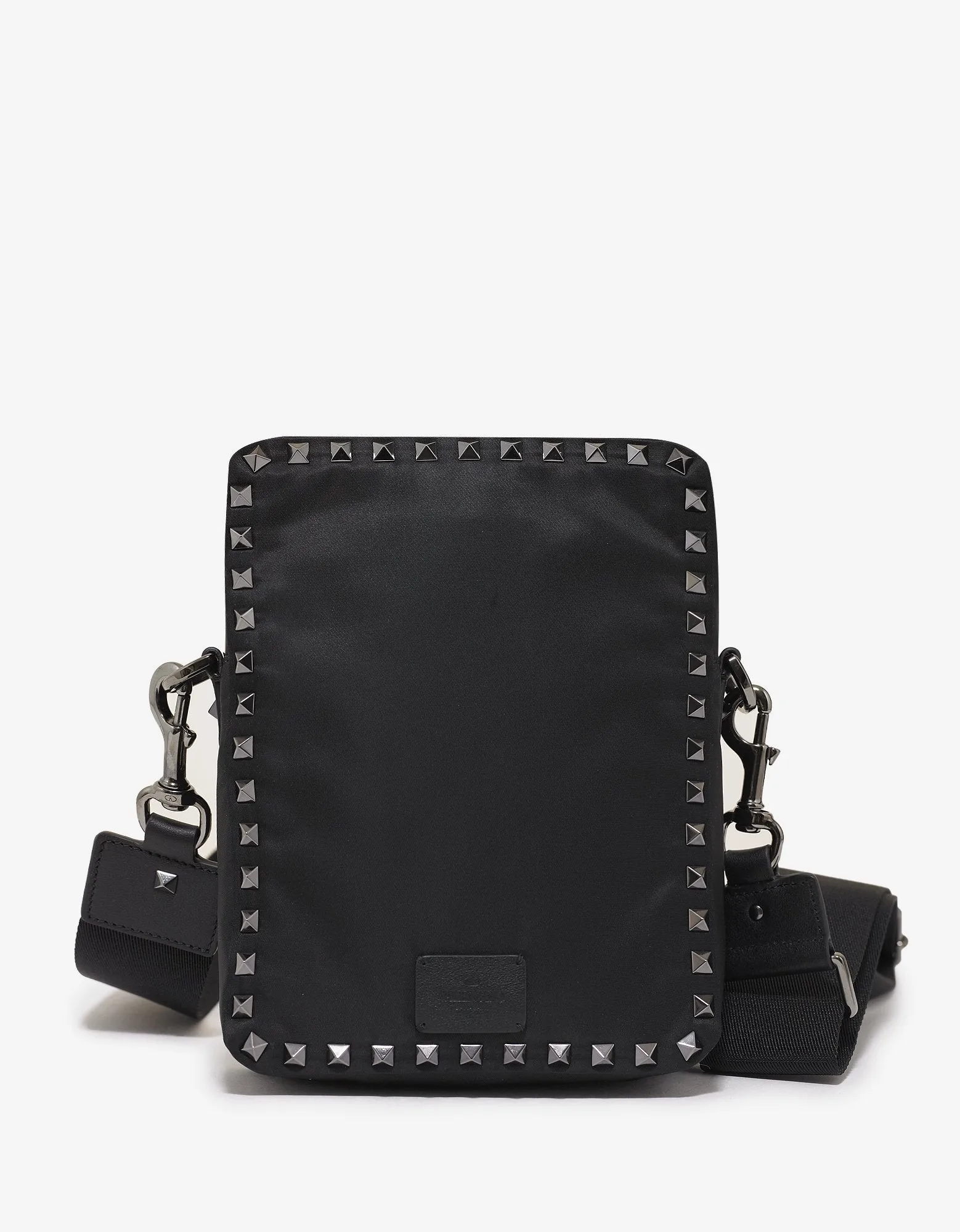 Black Nylon Rockstud Shoulder Bag -