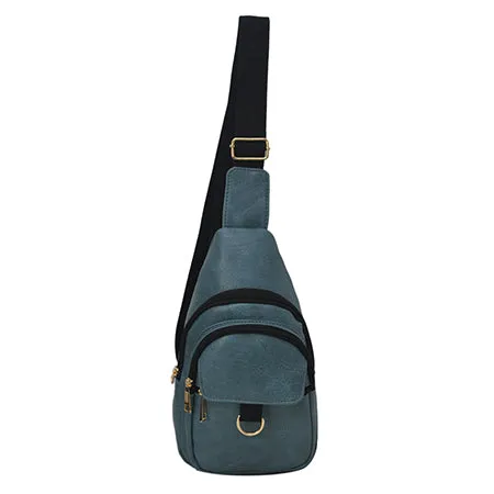 Blue NGIL Faux Leather Sling Shoulder Bag