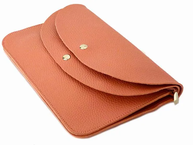 BLUSH PINK ENVELOPE MULTI-POCKET CLUTCH BAG WITH WRISTLET AND LONG SHOULDER STRAP