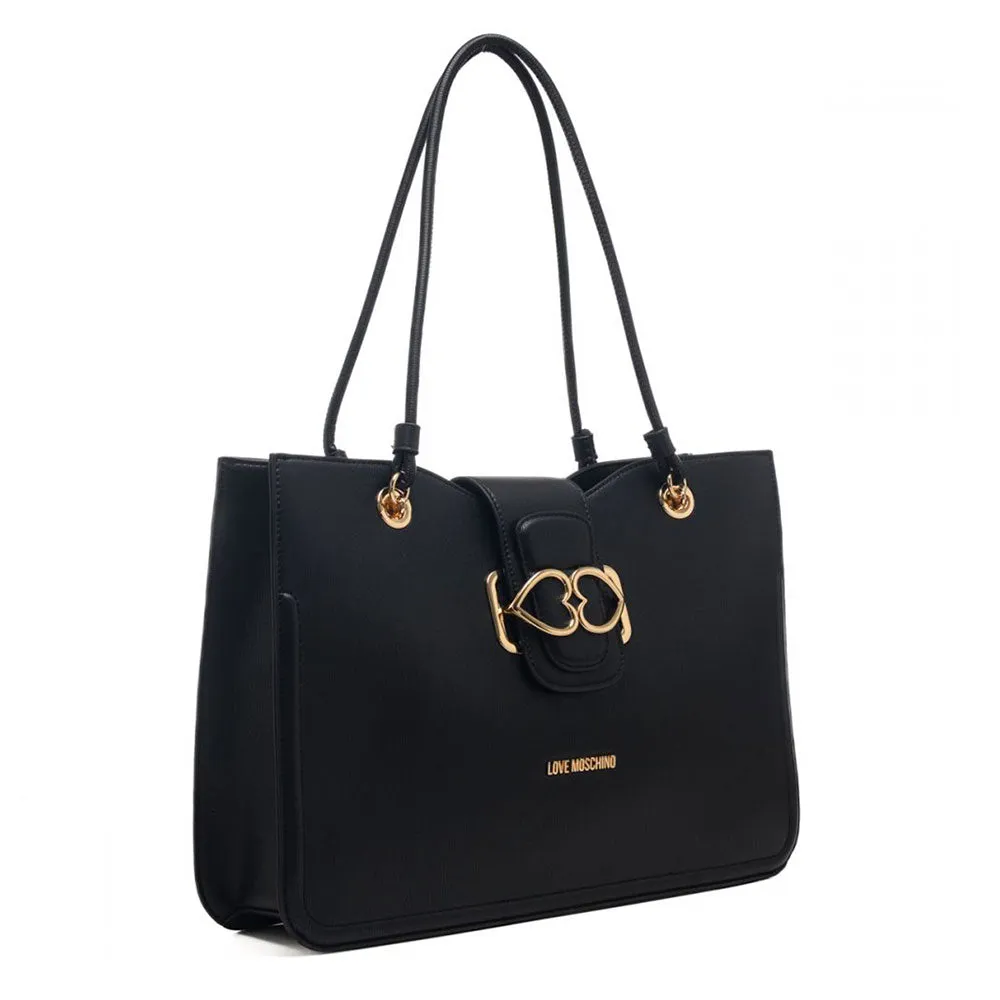 Borsa Donna Shopping LOVE MOSCHINO linea Love Bridge Nera