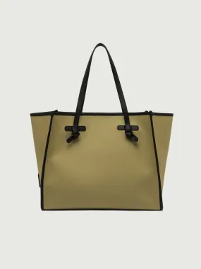 BORSA SHOPPING MARCELLA IN CANVAS COLOR KAKI