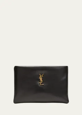 Calypso Small YSL Clutch Bag in Smooth Padded Leather