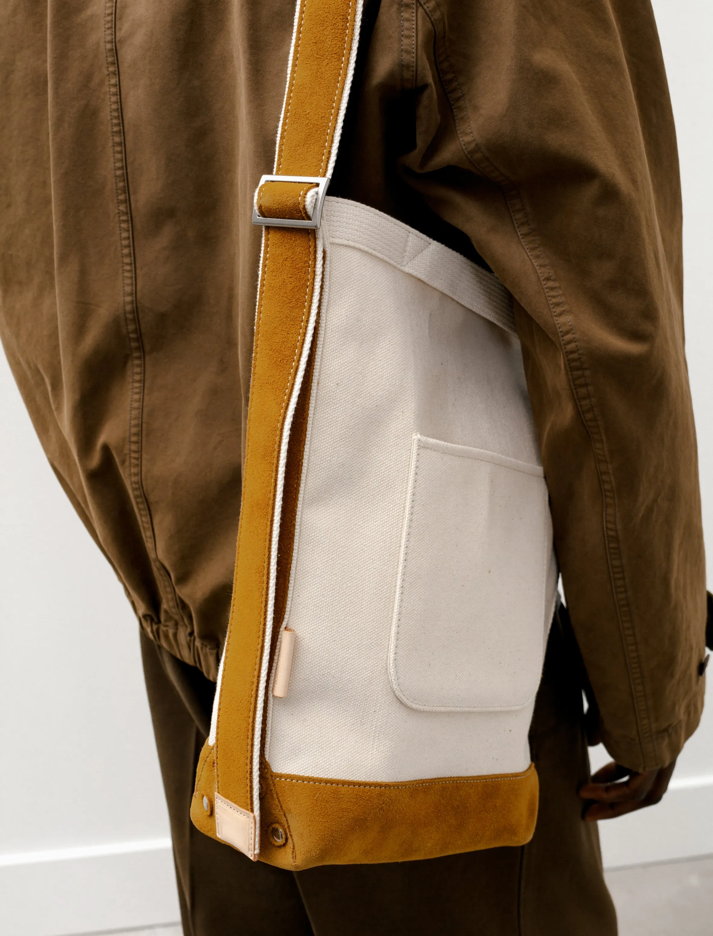 Premium Camel Suede Campus Shoulder Bag