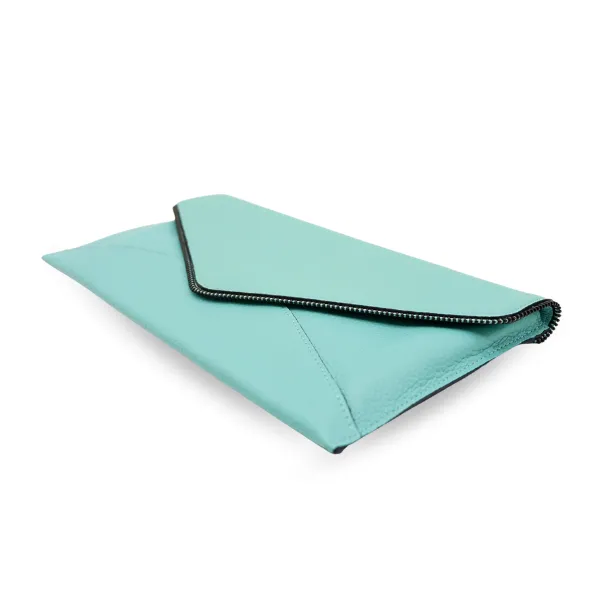 CASTLECRAG - Womens Mint Leather Envelope Clutch Bag Evening Bag