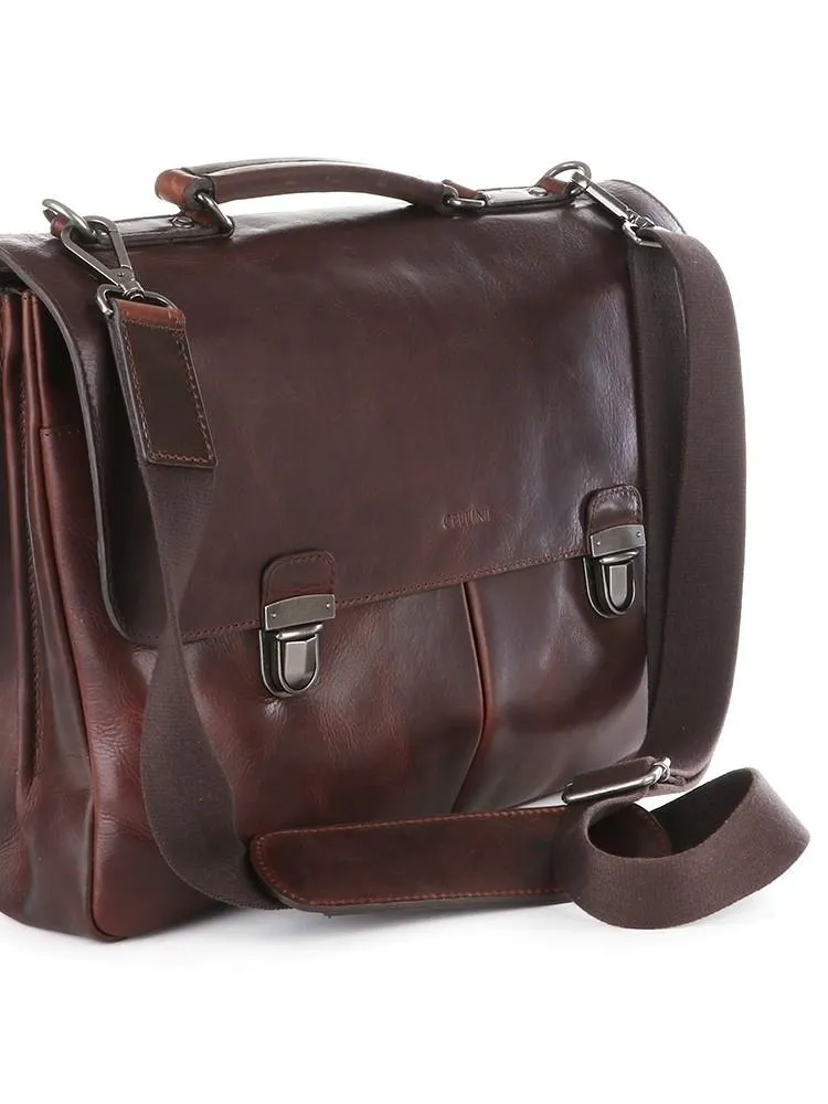 Cellini Woodbridge Leather Flapover Briefcase