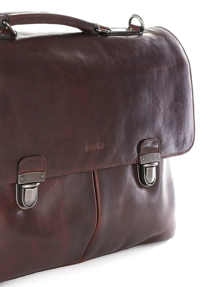 Cellini Woodbridge Leather Flapover Briefcase