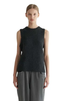 Charcoal Y-Knit Vest