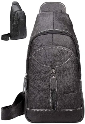 CHRElite™ Men's Leather Crossbody Sling Chest Bag - Shoulder Day Bag