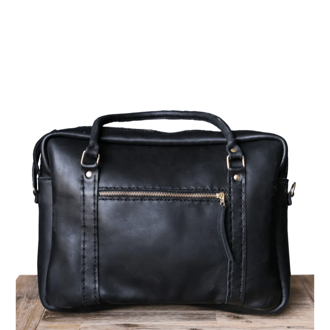 Classic Leather Boaz Briefcase - Black Edition