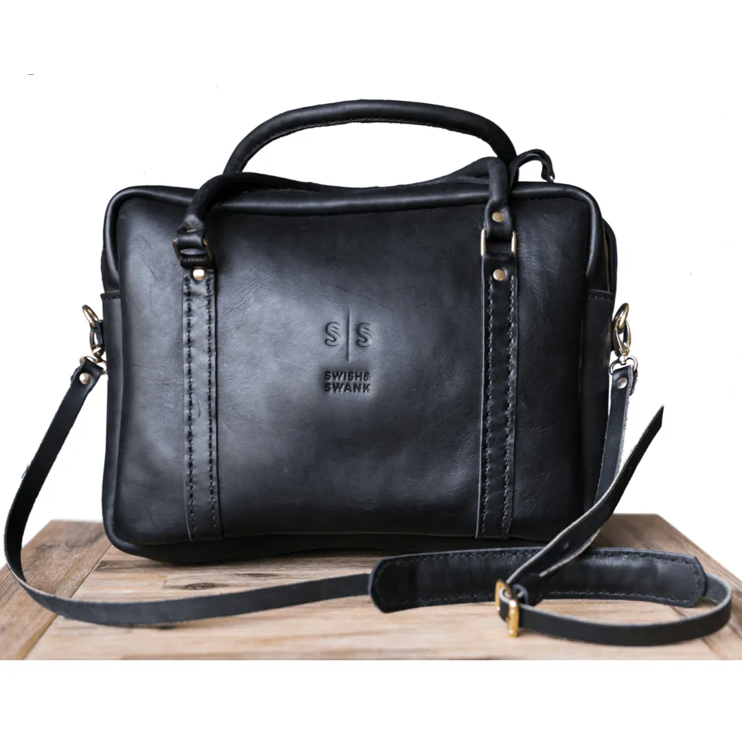 Classic Leather Boaz Briefcase - Black Edition