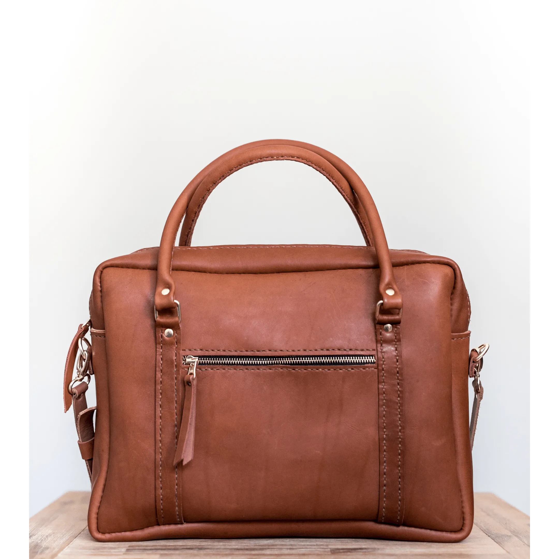 Classic Leather Boaz Briefcase - Hazelnut