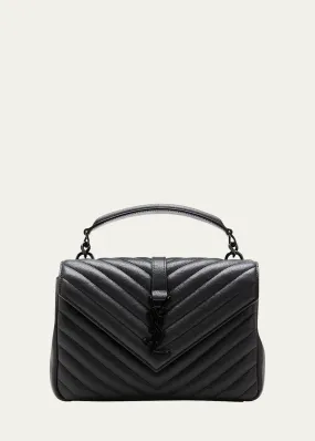 College Medium Flap YSL Shoulder Bag in Quilted Leather