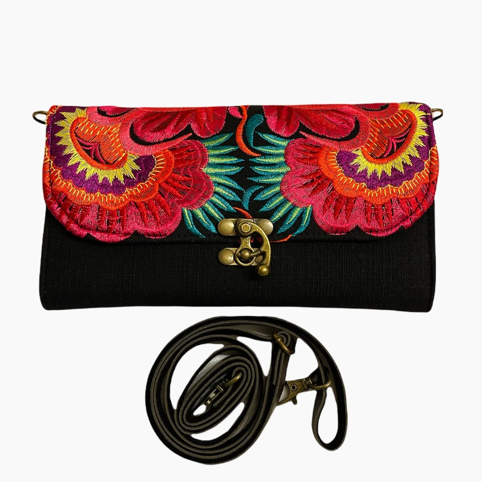 Colorful Bohemian Bag/Clutch - Embroidered Purse/Wallet