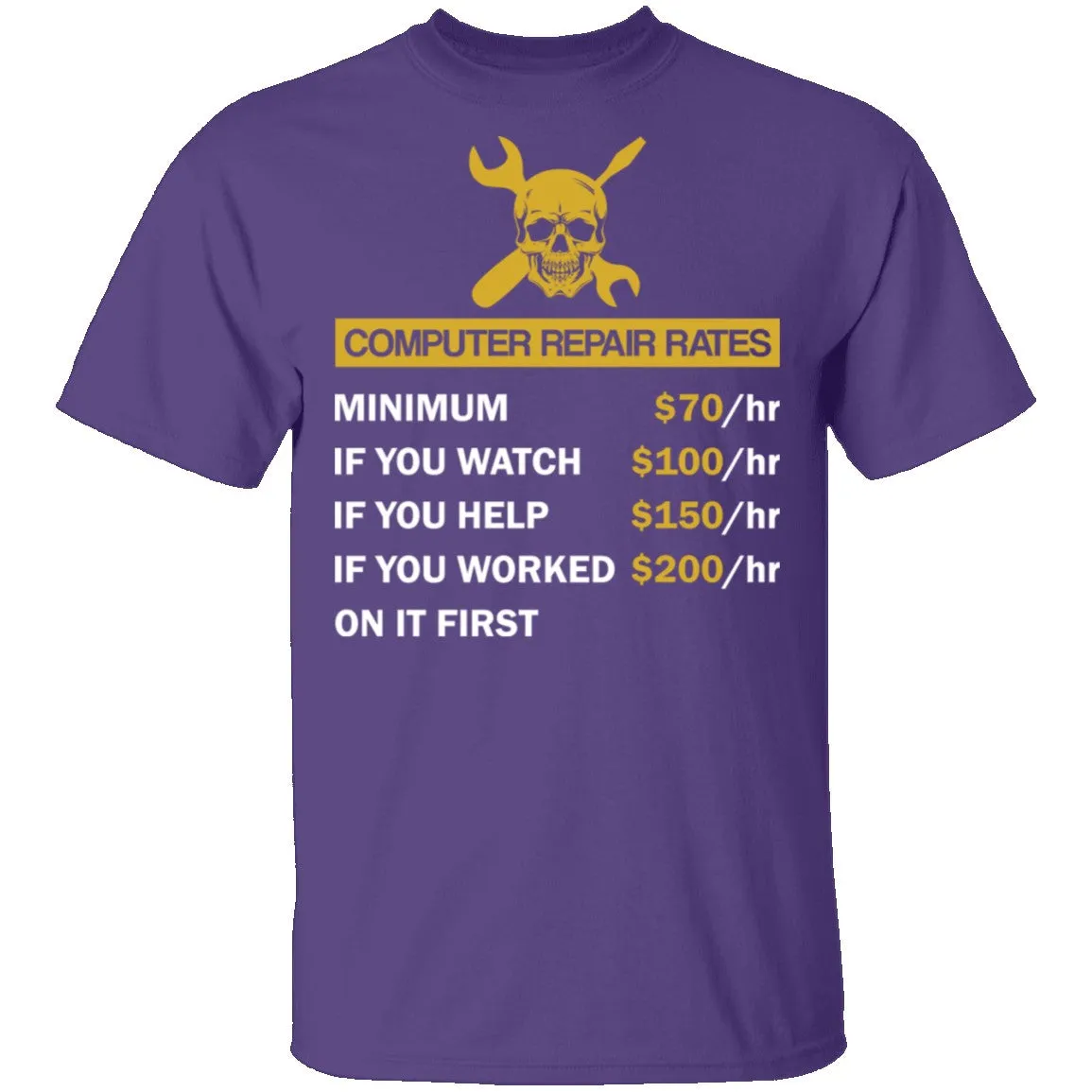 Computer Repair Rates T-Shirt