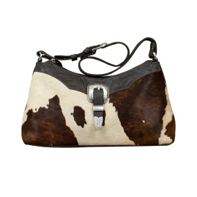 Cowtown Zip-Top Shoulder Bag w/ Hair-On Hide