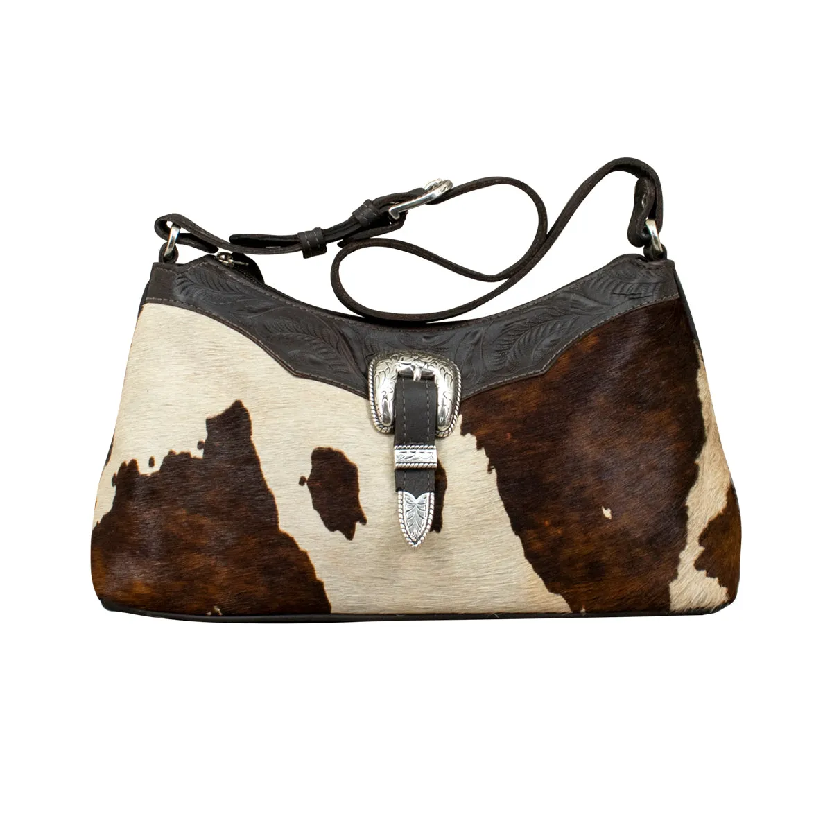 Cowtown Zip-Top Shoulder Bag w/ Hair-On Hide