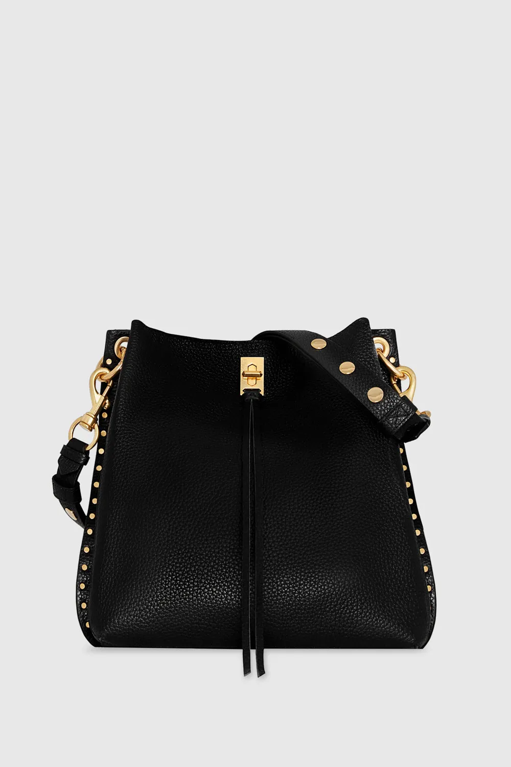 Darren Shoulder Bag In Black/Antique Brass