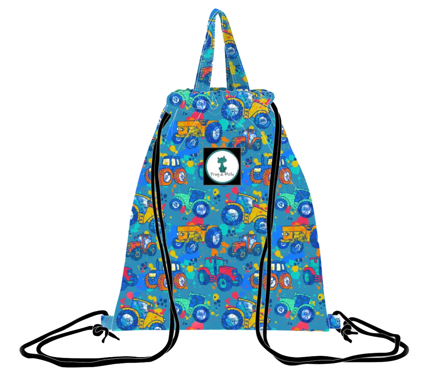 Doodle Tractor Drawstring Bag/Library Bag/Swimming Bag