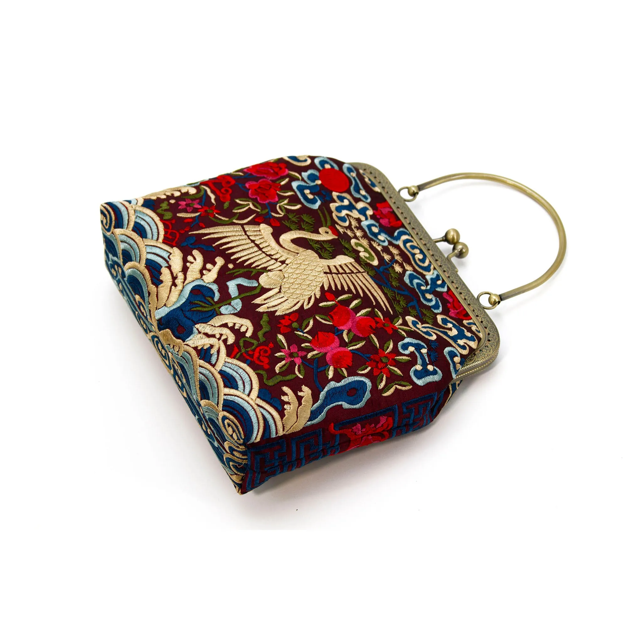 Embroidered Crane Bag,Evening Clutch,Bridal Accessories-i7bags