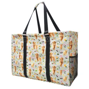 Floral Cow NGIL Mega Shopping Utility Tote Bag