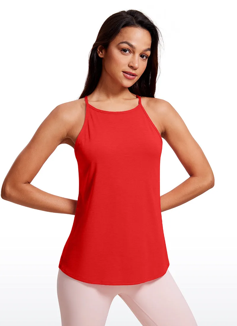 Halter Hip-Length High Neck Tank