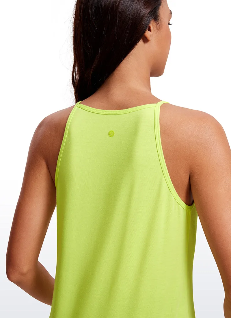 Halter Hip-Length High Neck Tank