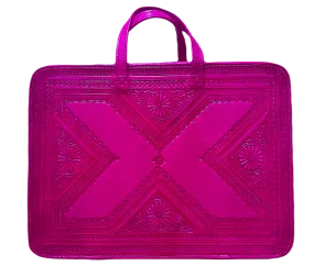 Heritage Portfolio Briefcase - Fuchsia - Triangles