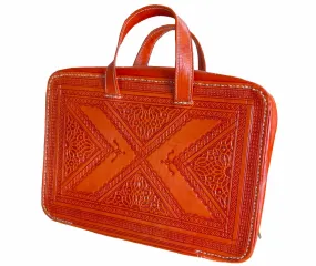 Heritage Portfolio Briefcase - Orange - Triangles