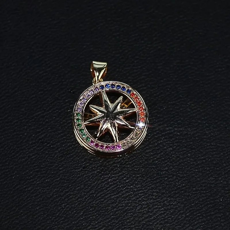 Hip Hop Zircon Hexagram Zircon Pendant