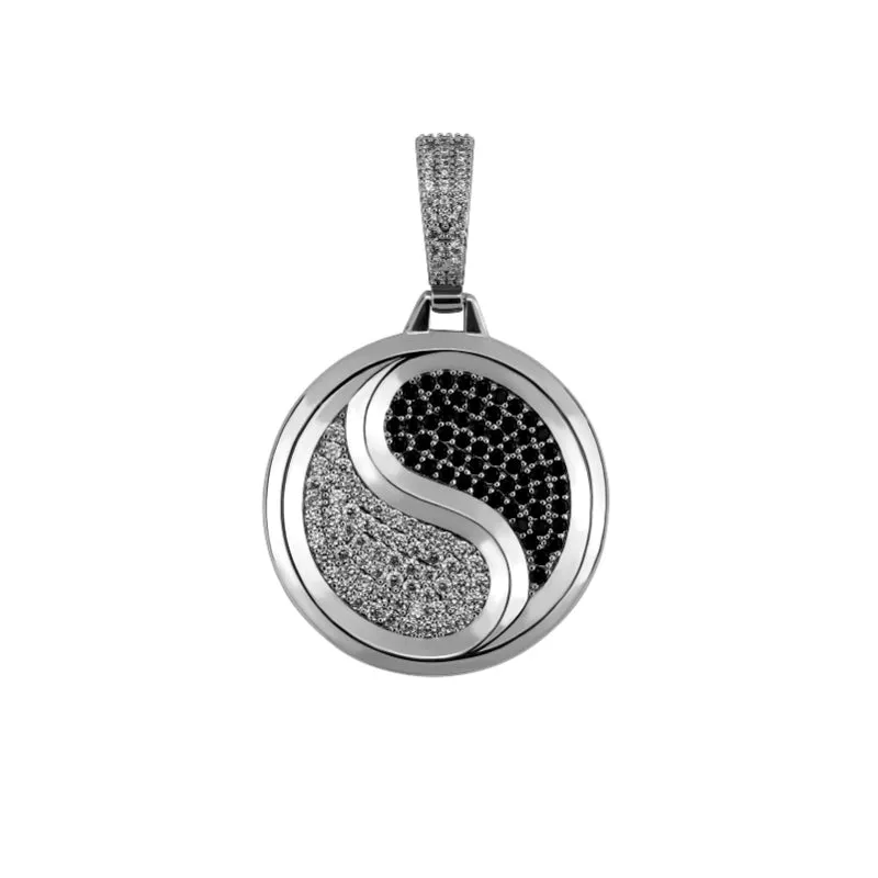 Hip Hop Zircon Tai Chi Gossip Pendant