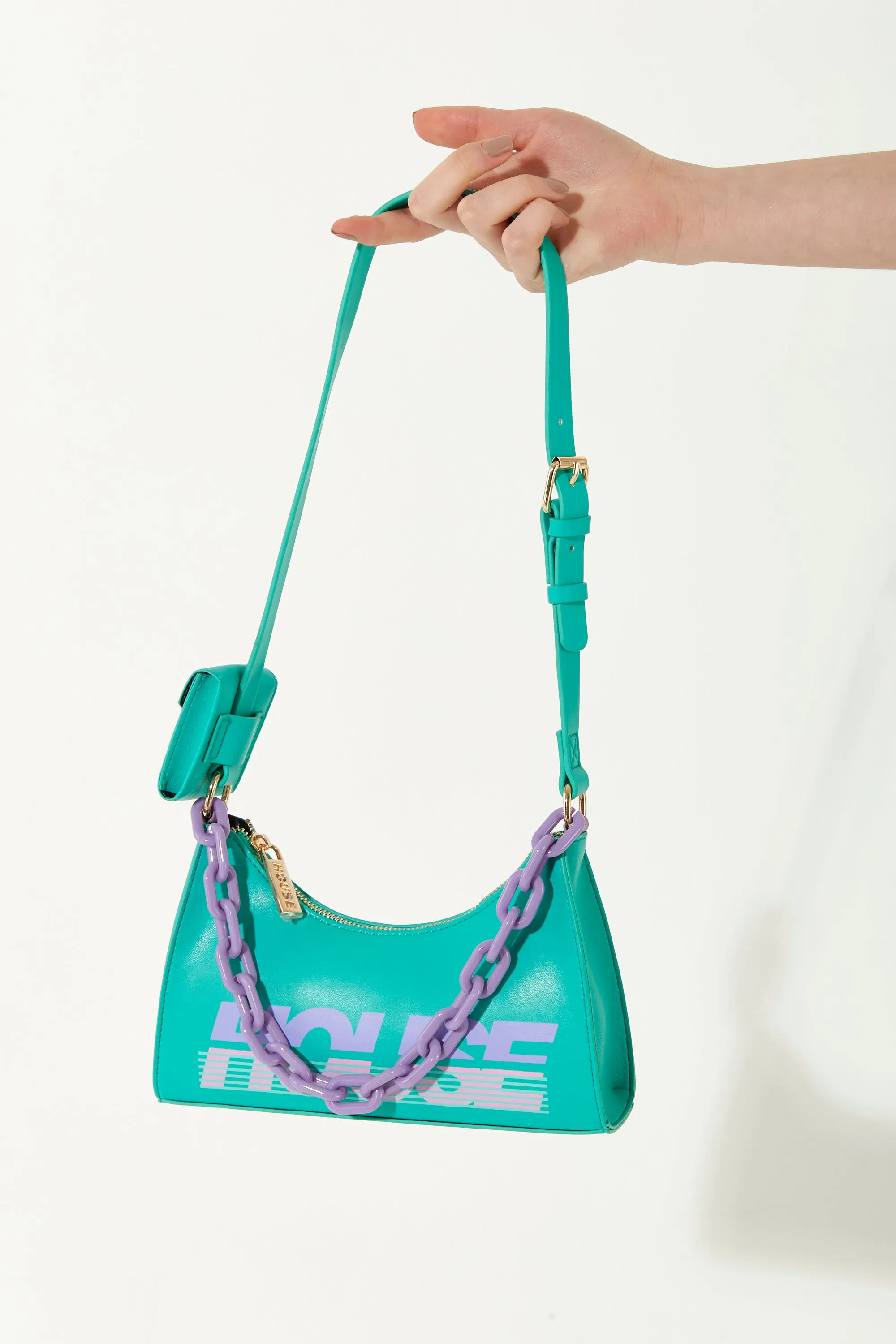 Holland House Printed Shoulder Bag in Turquoise