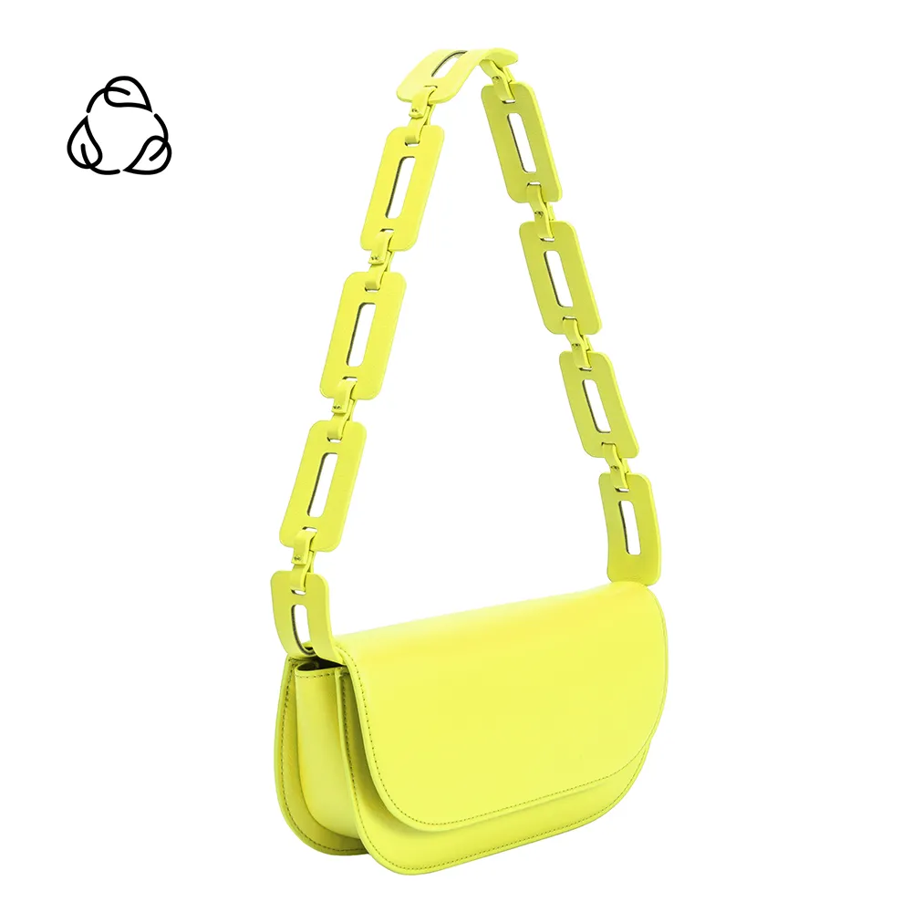 Inez Neon Yellow Recycled Vegan Shoulder Bag - FINAL SALE