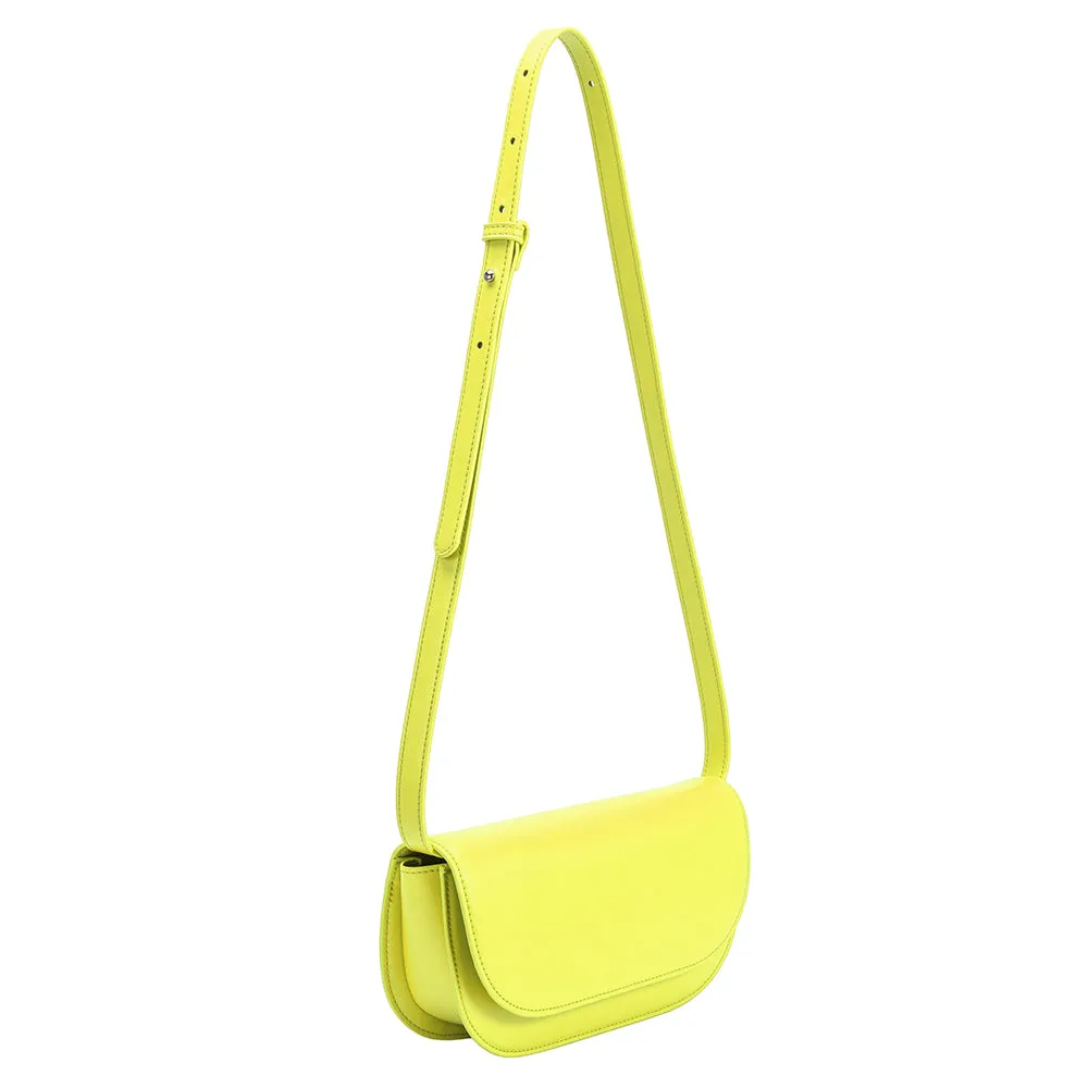 Inez Neon Yellow Recycled Vegan Shoulder Bag - FINAL SALE