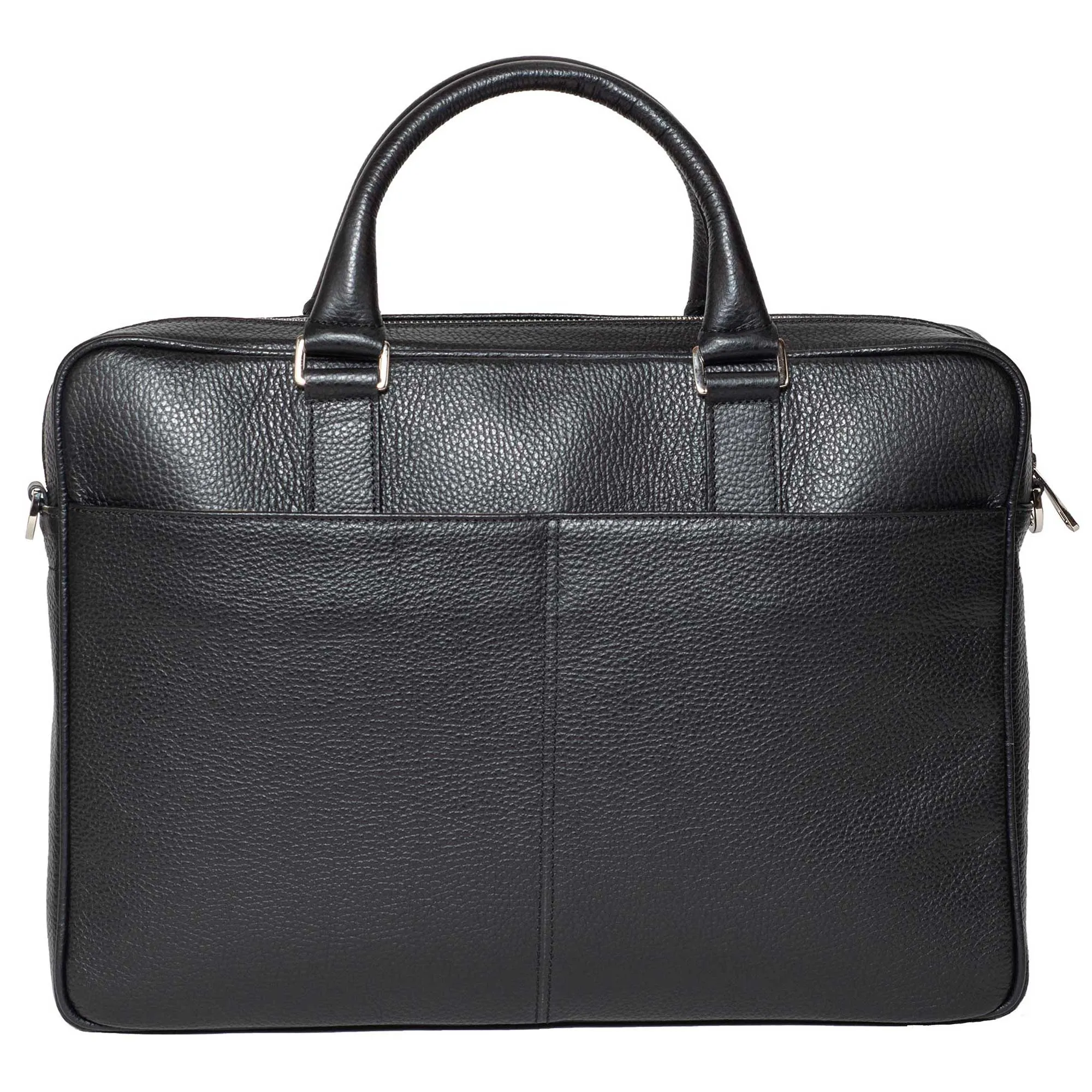 Italian Leather Briefcase for Men | Black Slim