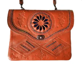 Jeblia - Orange Leather Clutch Bag - Salwa