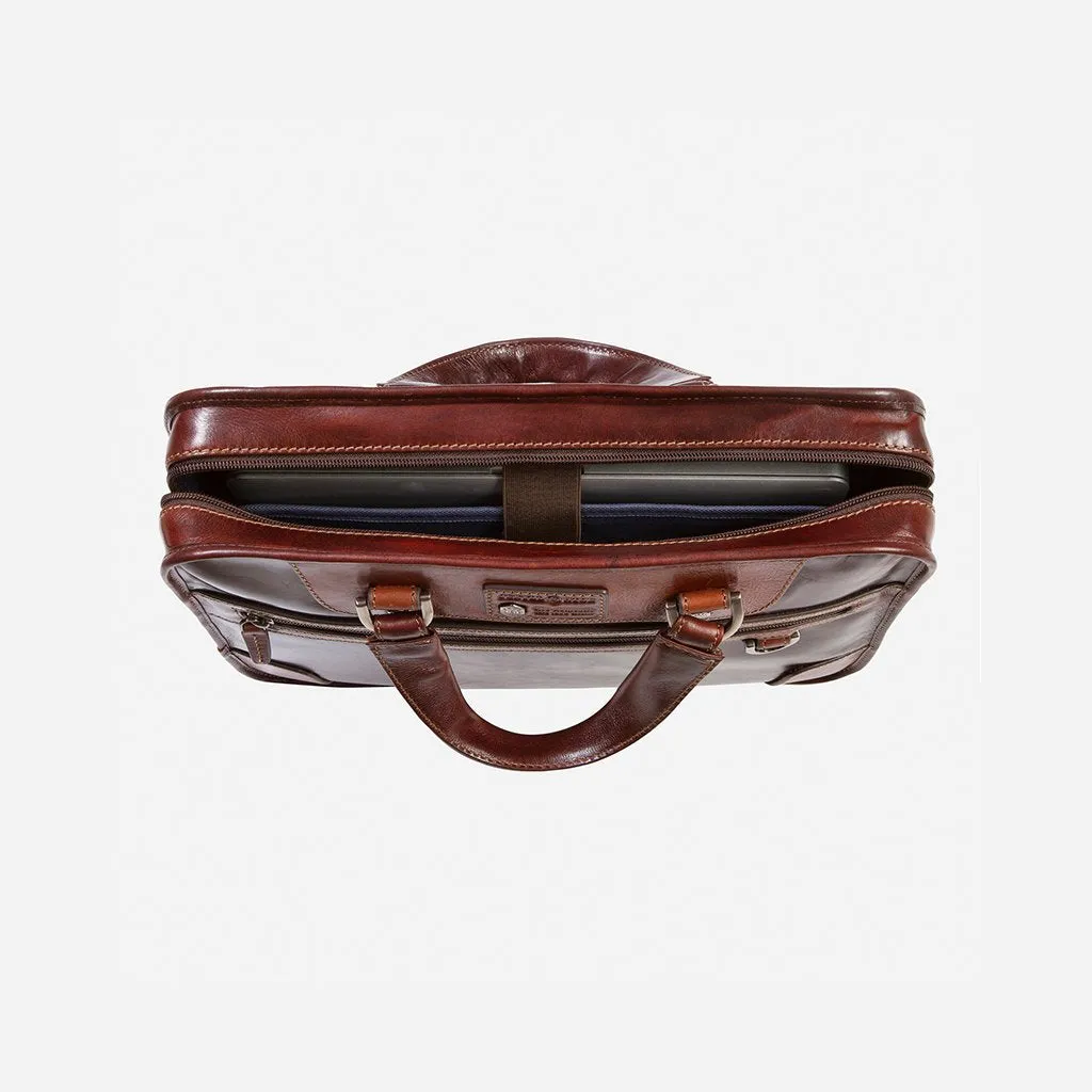 Jekyll & Hide Oxford Medium Laptop Briefcase, Tobacco