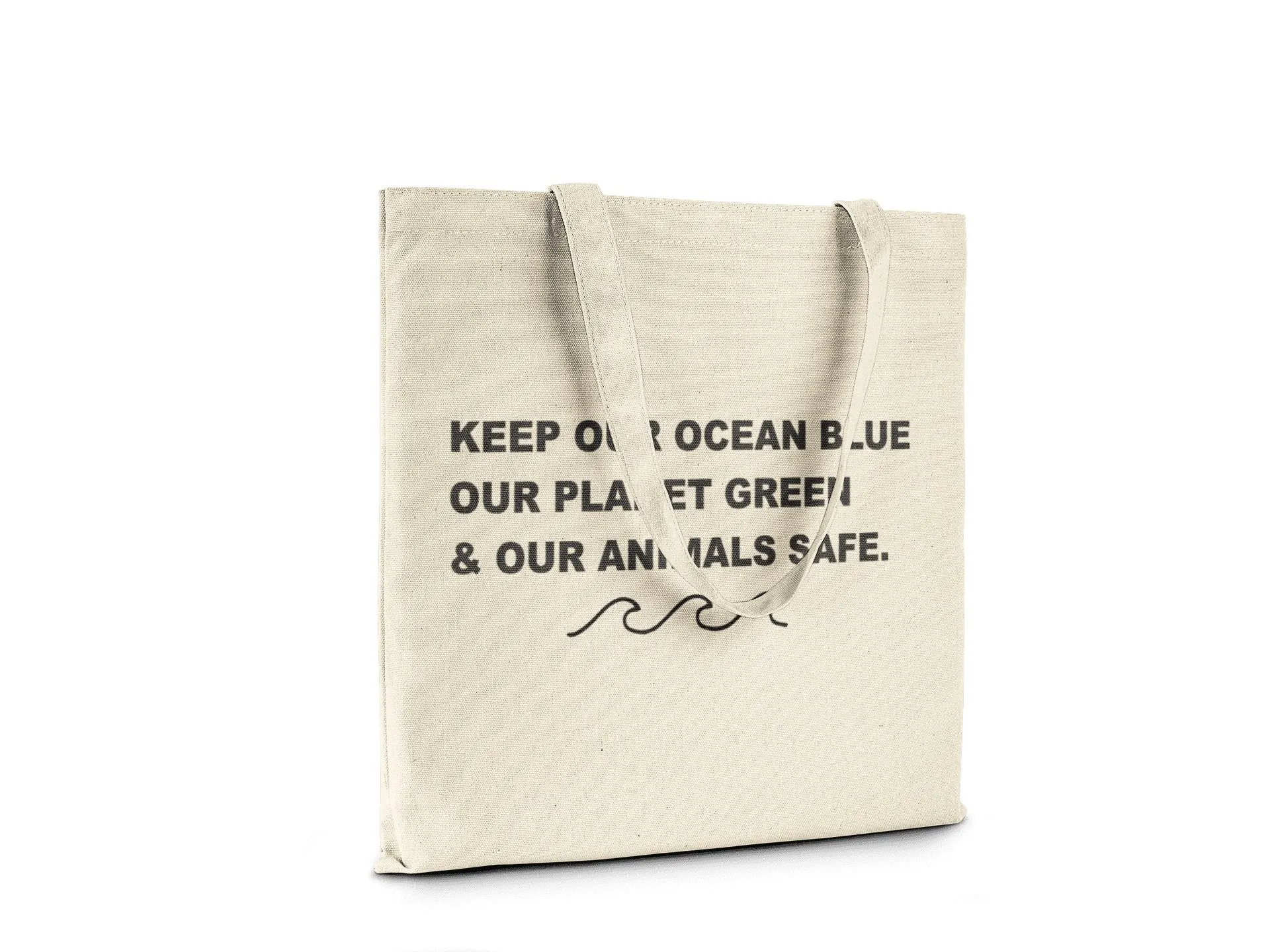 Keep Our Ocean Blue || Organic Cotton Shoulder Tote Bag