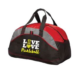 Live Love Pickleball | Pickleball Sports Duffel | Medium Size Court Bag