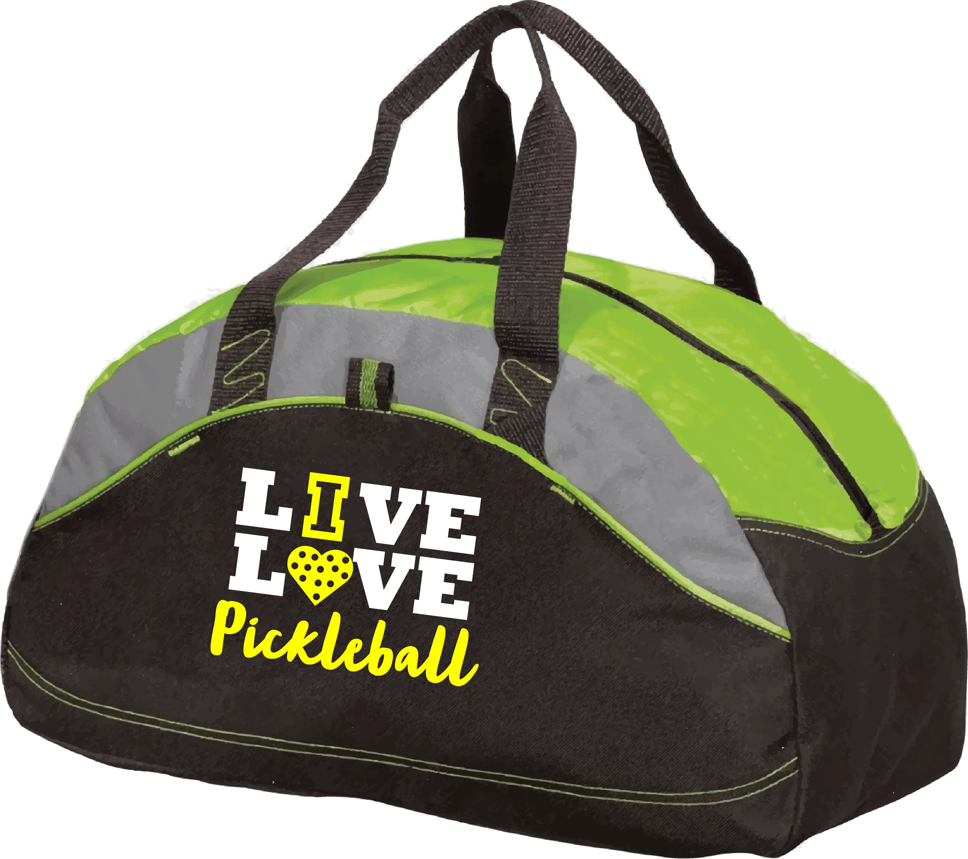 Live Love Pickleball | Pickleball Sports Duffel | Medium Size Court Bag