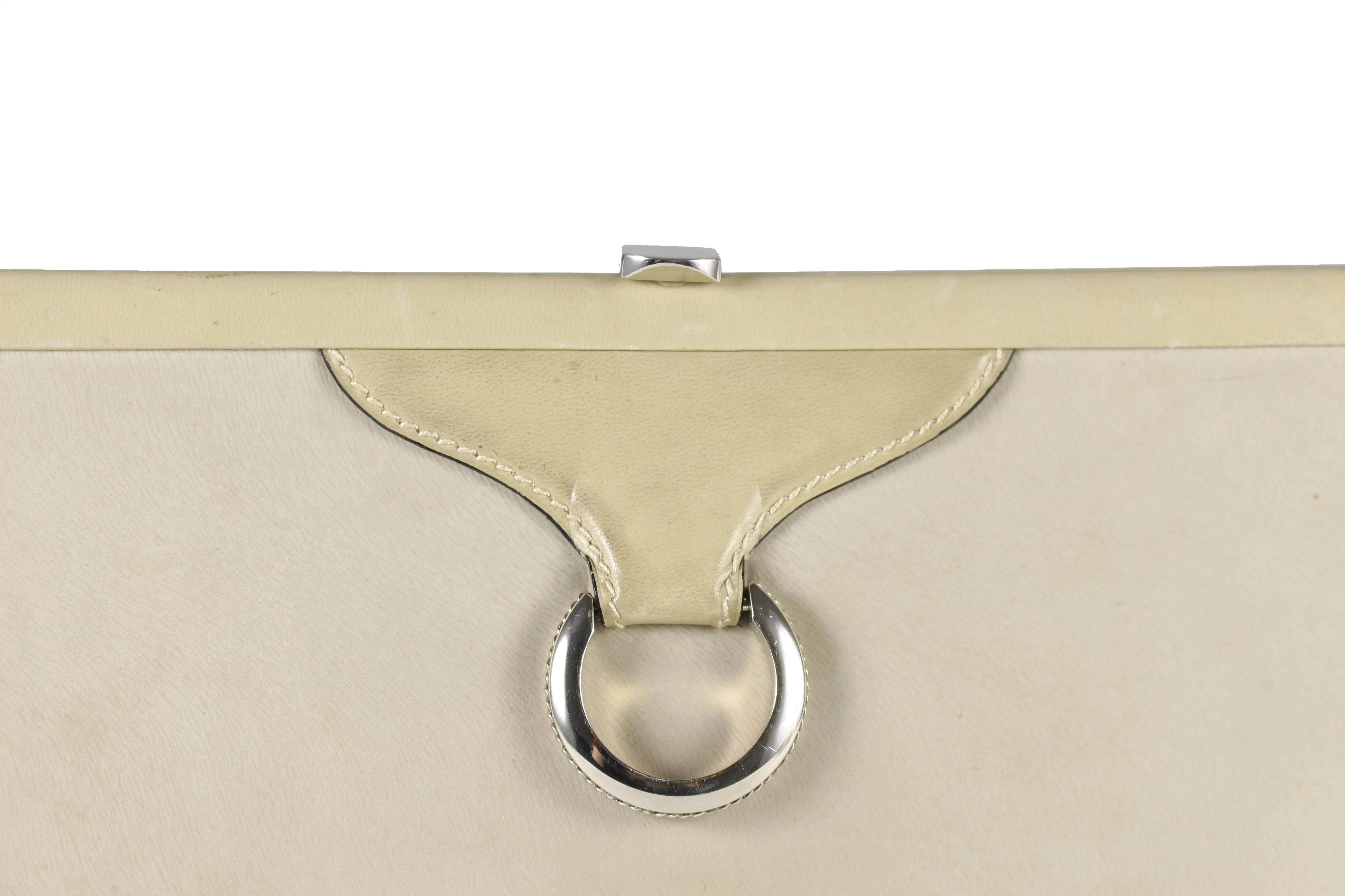 LOEWE beige leather clutch